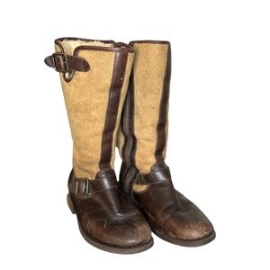 UGG Tall Leather & Suede Shearling Boots | Winter size 7